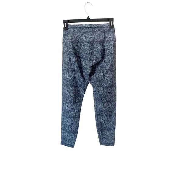 Peloton Cadence Blue Speckle High Waist Capri Logo Athletic Leggings Size Small - Picture 3 of 4